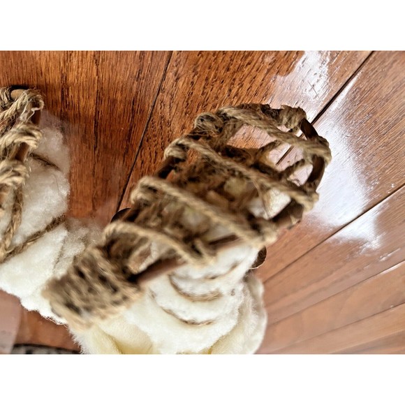 TJ Santas by Tina Mitchell 8" Santa Fuzzy White Rustic Snowshoe Ornament #905376 - Picture 15 of 15